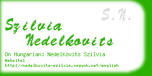 szilvia nedelkovits business card